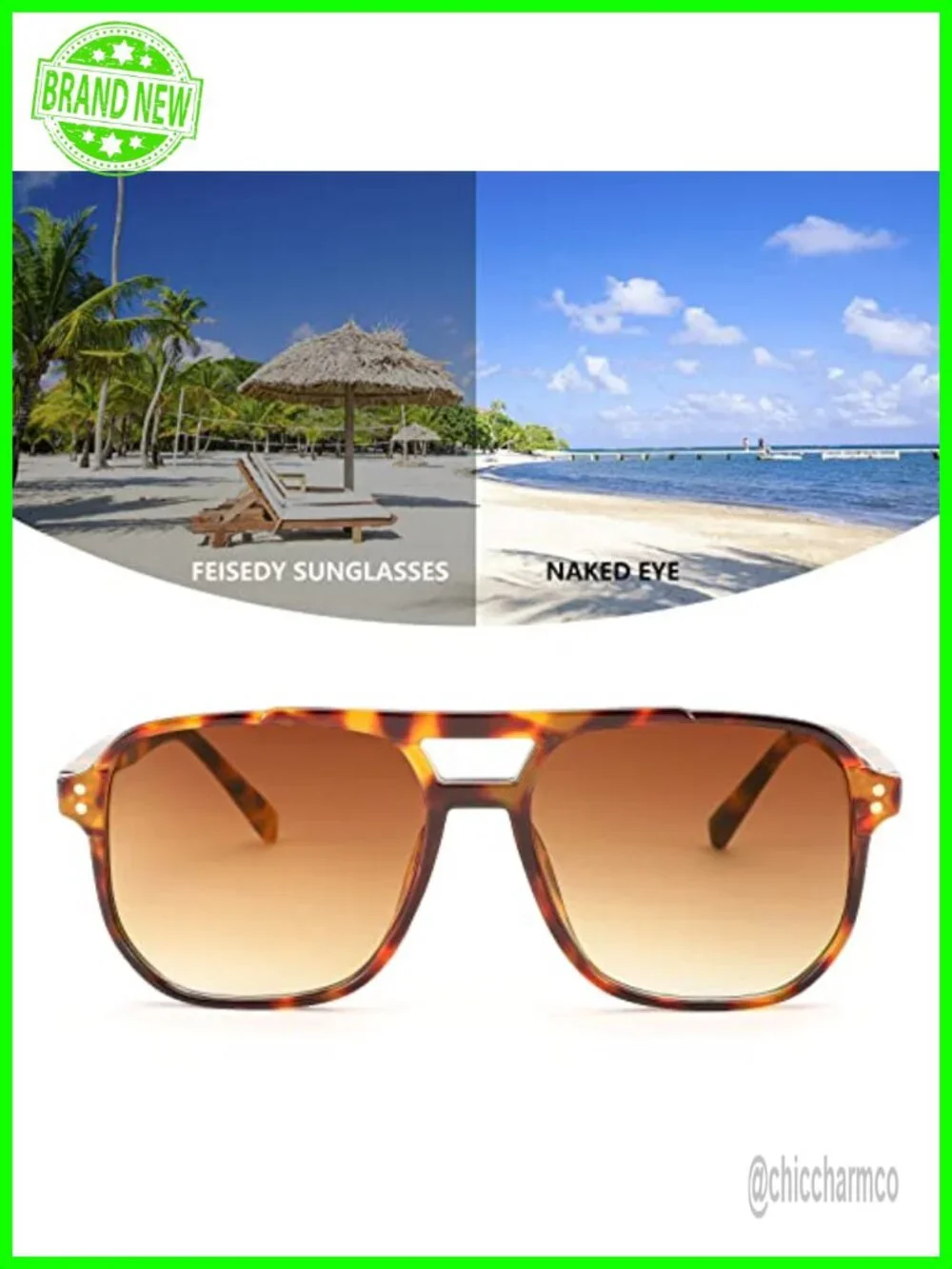 Retro Square Aviator Sunglasses for Women Men 70s Vintage Plastic Frame UV400